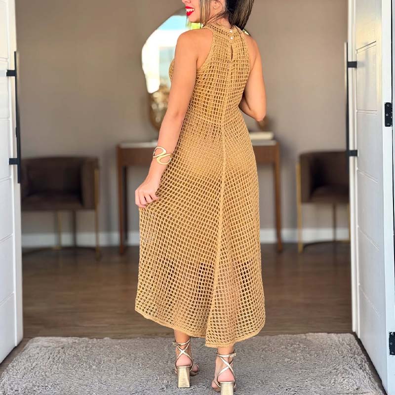 Breathable Solid-Color Dress