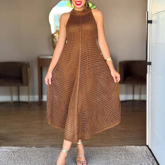 Breathable Solid-Color Dress