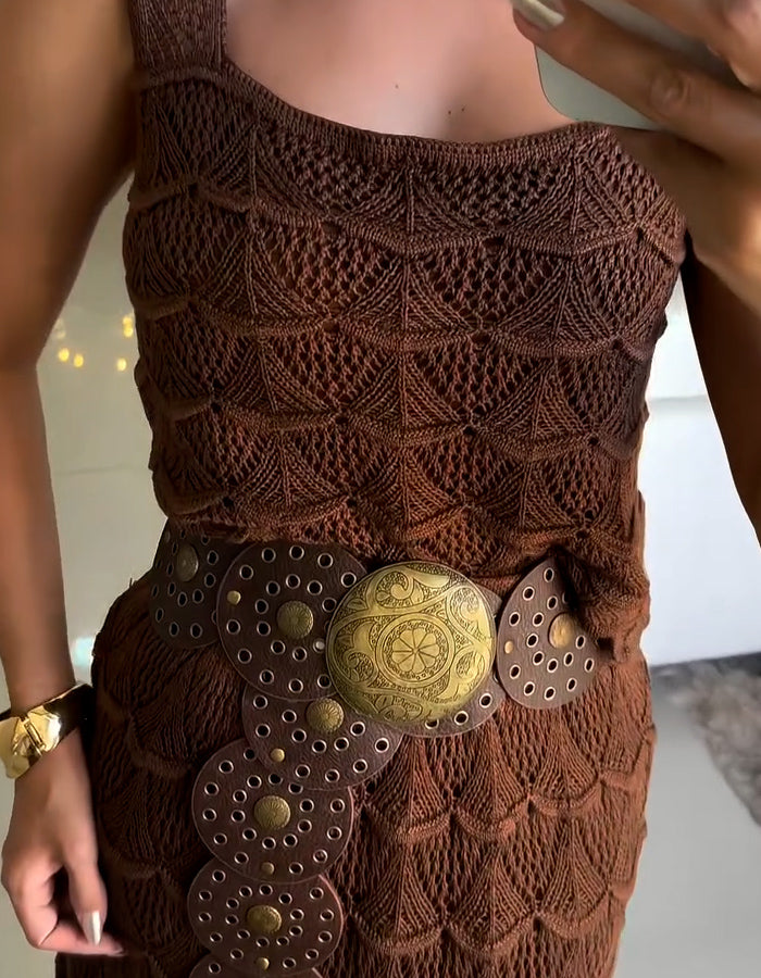 Special Belt Casual Two Piece Dress