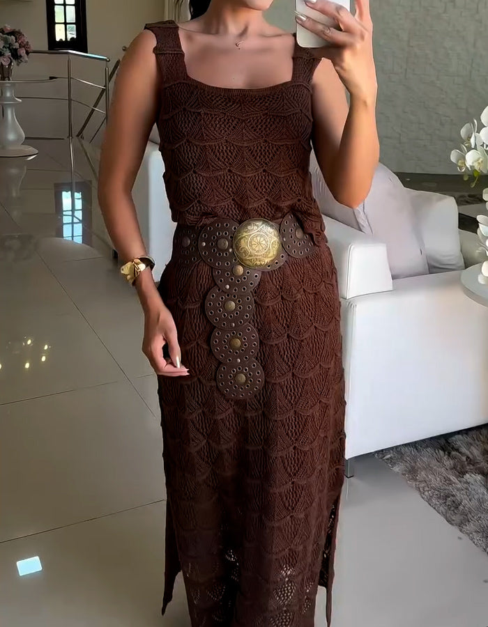 Special Belt Casual Two Piece Dress