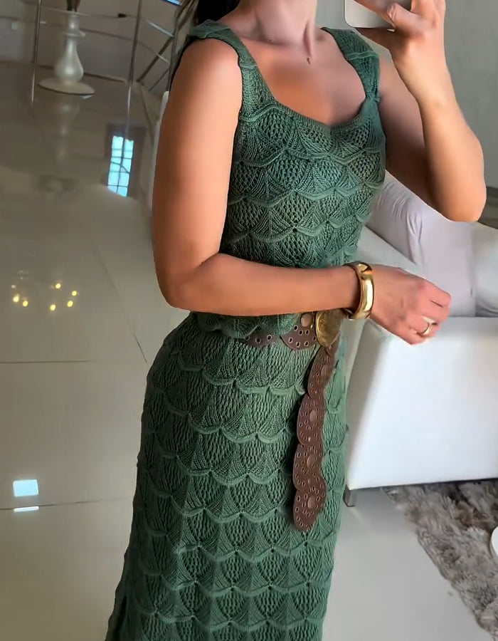 Special Belt Casual Two Piece Dress