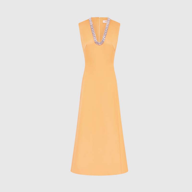 Rhinestone V-Neck Casual Dress