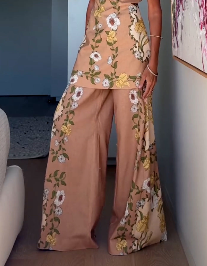 Flower Sleeveless Set