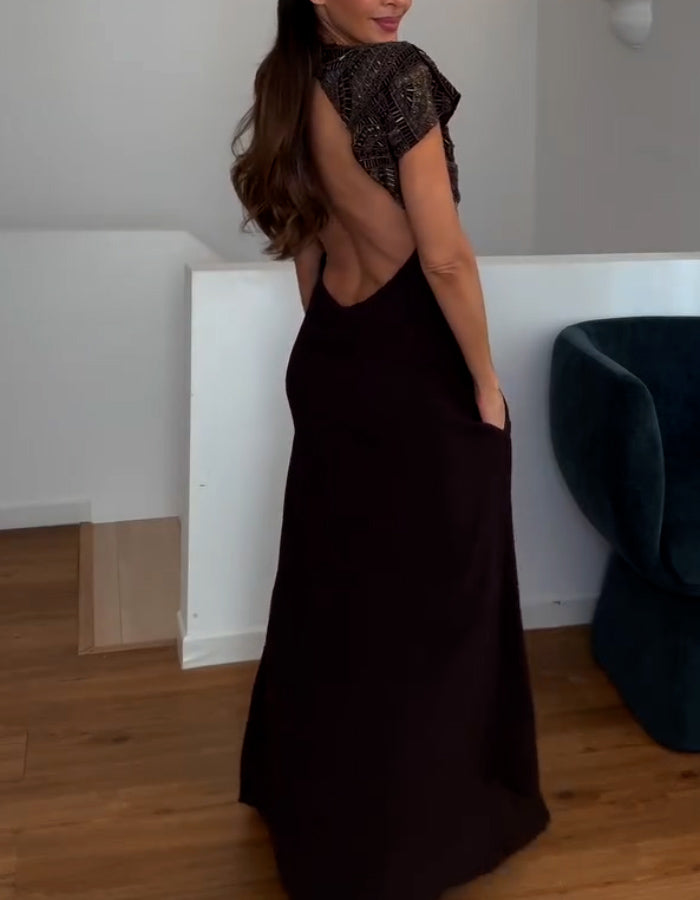 Sequin Backless Dress