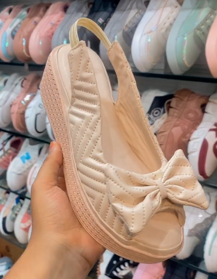 Bow Wedge Sandals