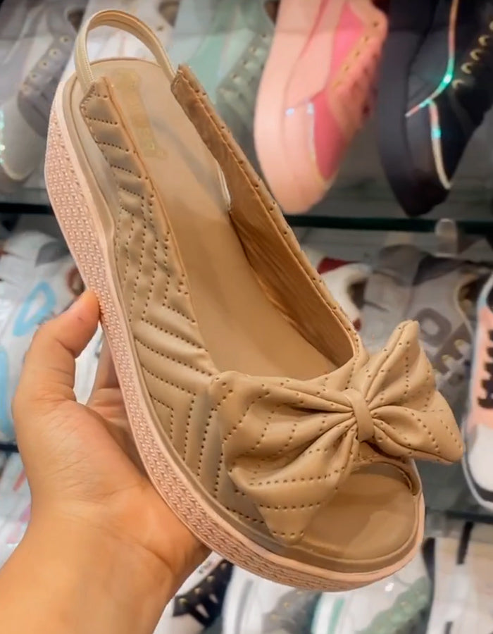 Bow Wedge Sandals