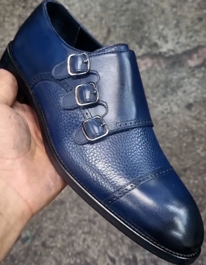 Blue Leather Business Shoes