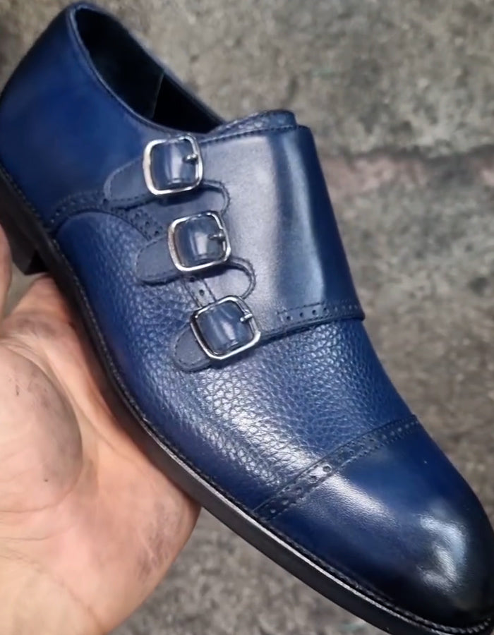 Blue Leather Business Shoes