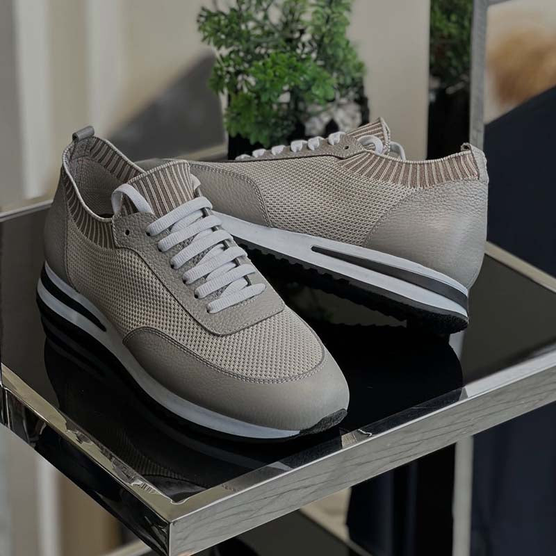 Grey Elastic Breathable Shoes