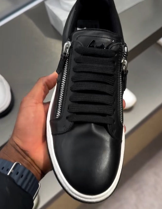 Black Double Zippers Shoes