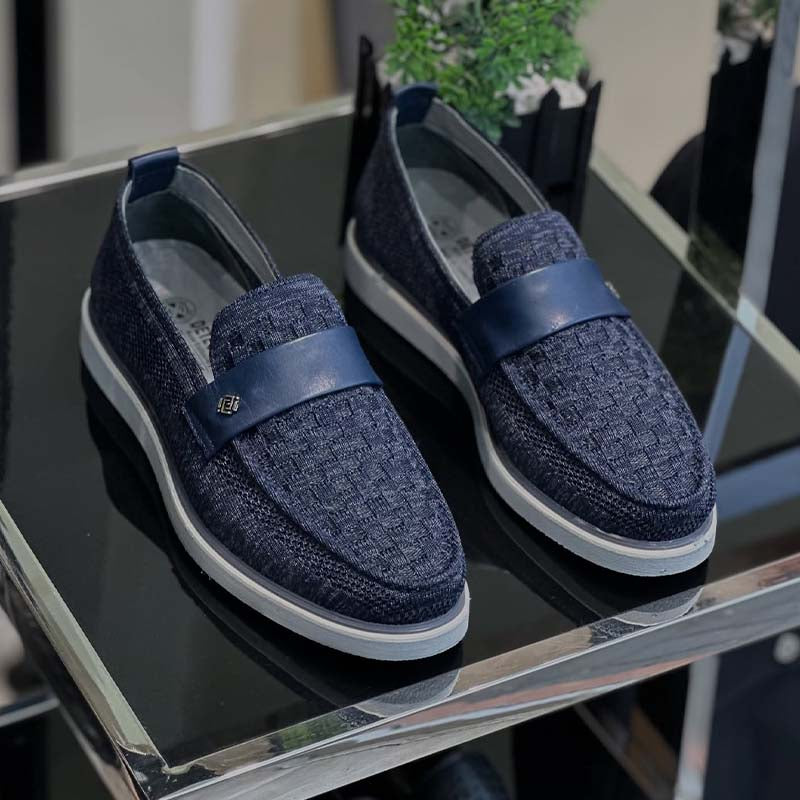 Blue Slip-On Flat Shoes