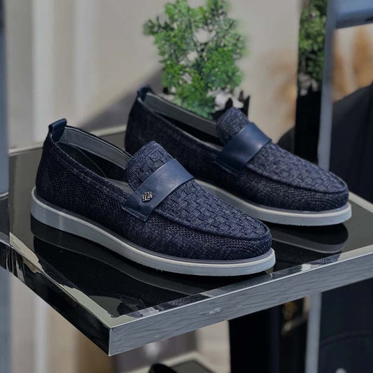 Blue Slip-On Flat Shoes