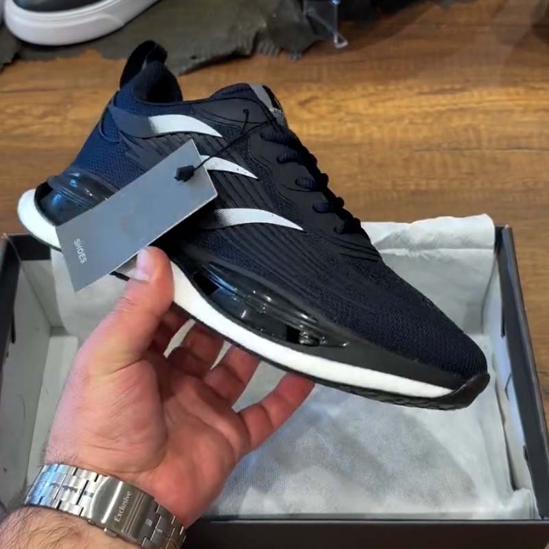 Black Print Mesh Sneakers