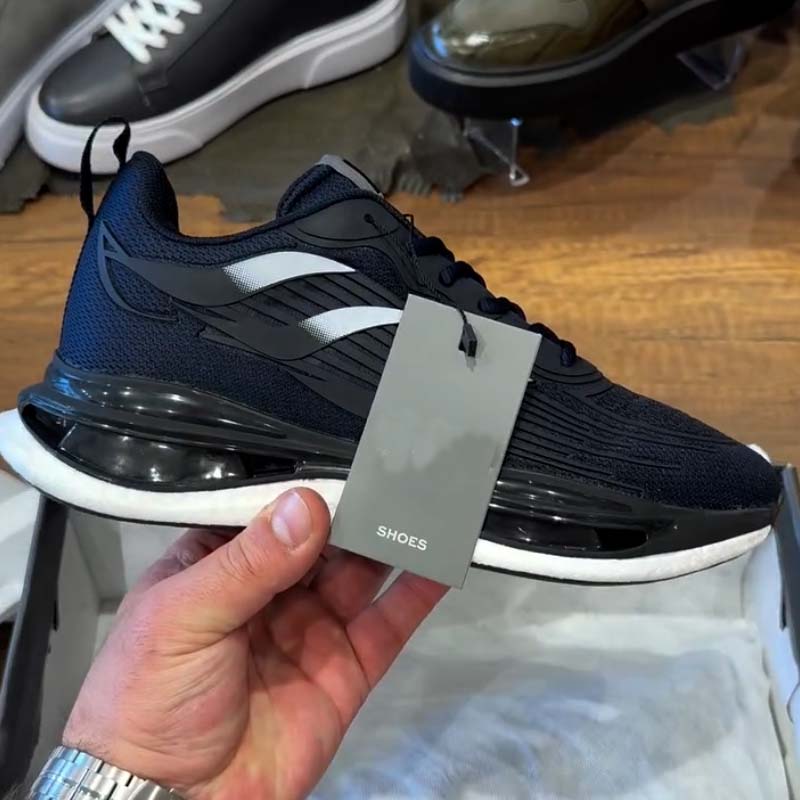 Black Print Mesh Sneakers