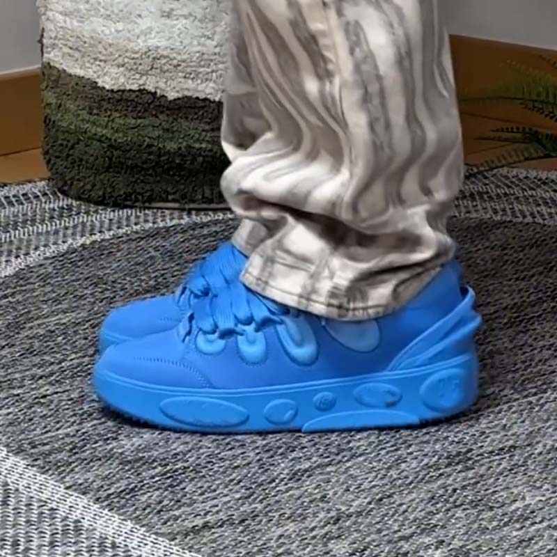 Blue Thick-Sole Sneakers
