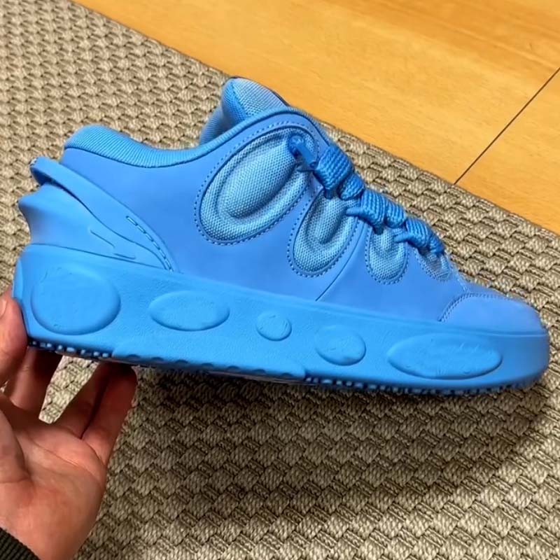 Blue Thick-Sole Sneakers