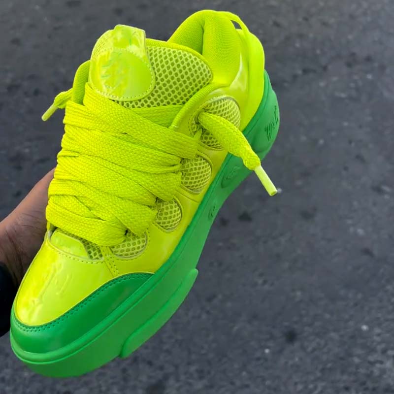 Bright Green Platform Sneakers