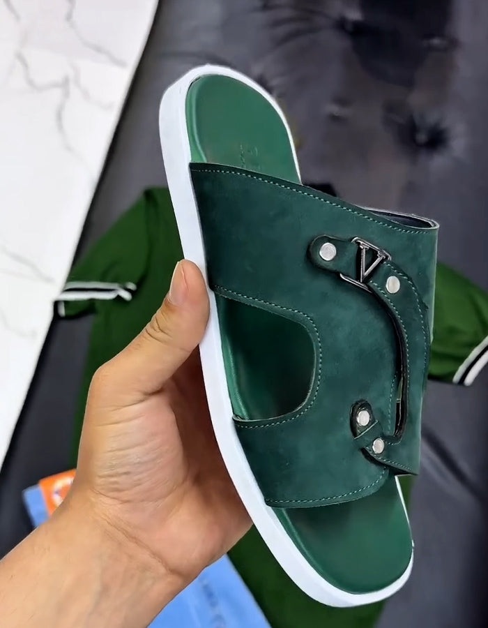 Green Casual Slippers