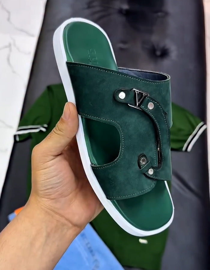 Green Casual Slippers