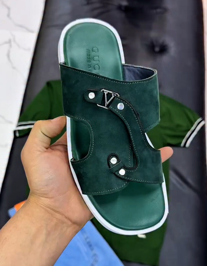 Green Casual Slippers