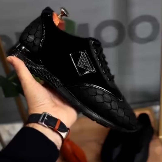 Black Leather Sneakers