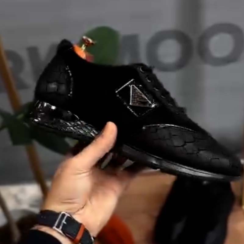 Black Leather Sneakers