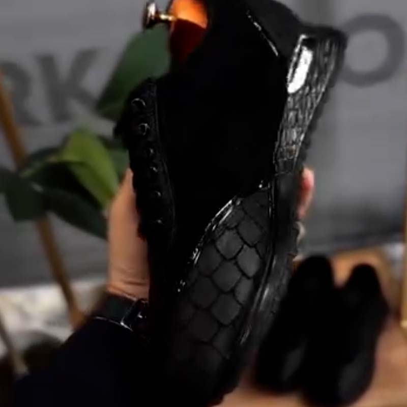 Black Leather Sneakers