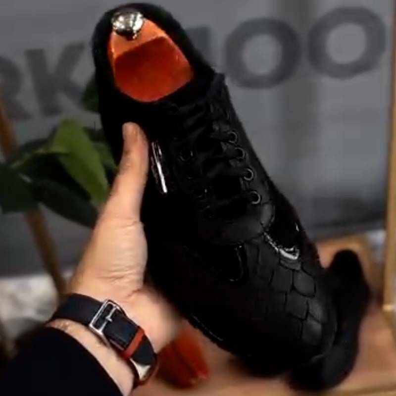 Black Leather Sneakers