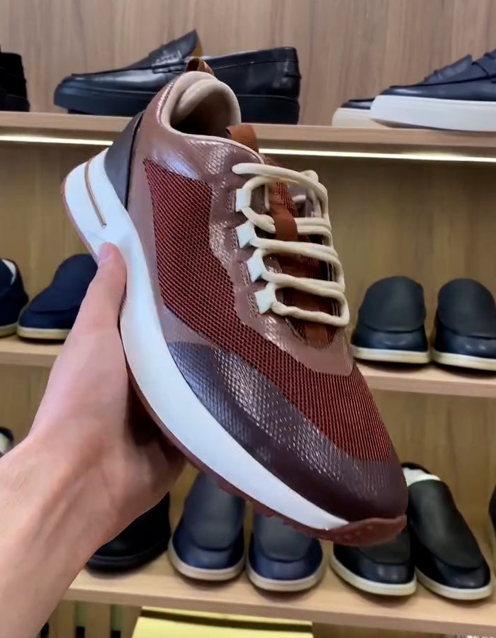 Brown Mesh Sneakers