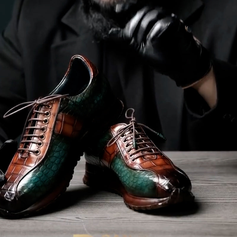 Green-Brown Casual Sneakers