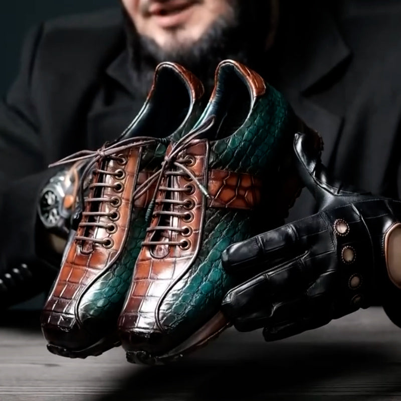 Green-Brown Casual Sneakers