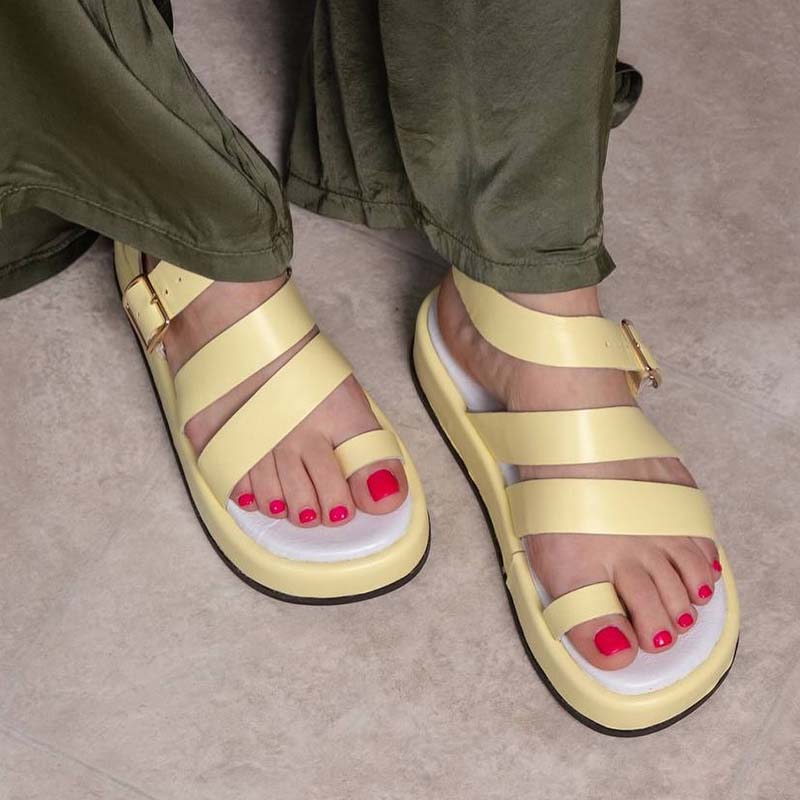 Yellow Leather Sandals