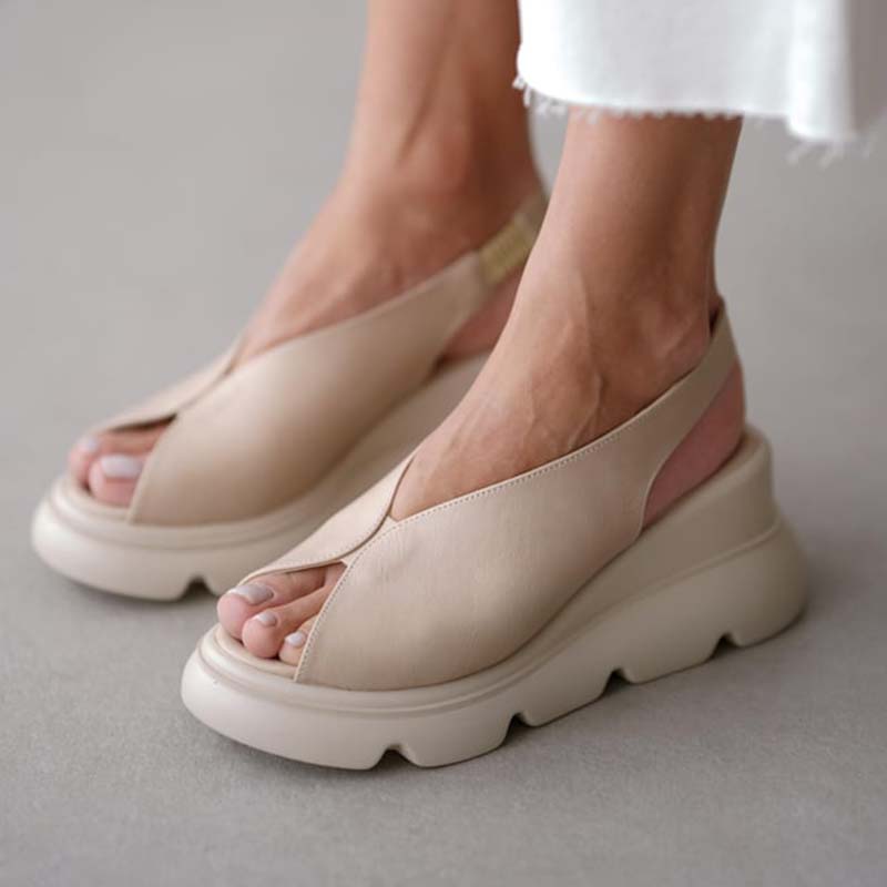 Stretch Wedge Chunky Sandals