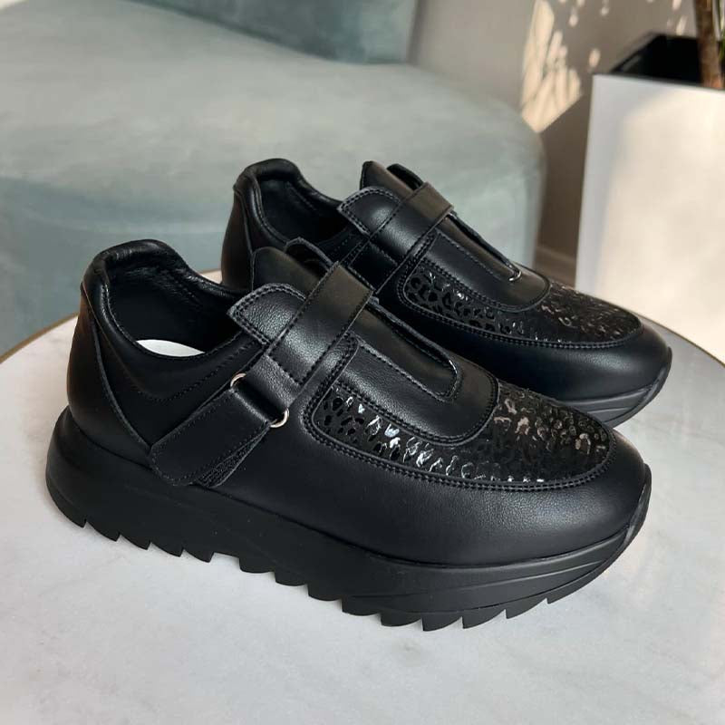 Black-White Velcro Sneakers