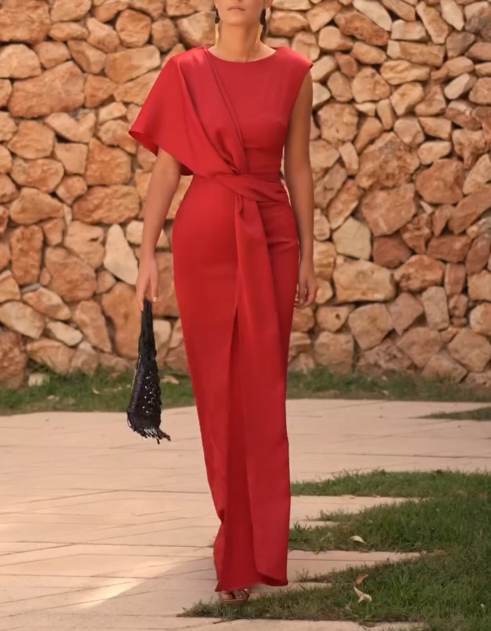 Red Casual Maxi Dress