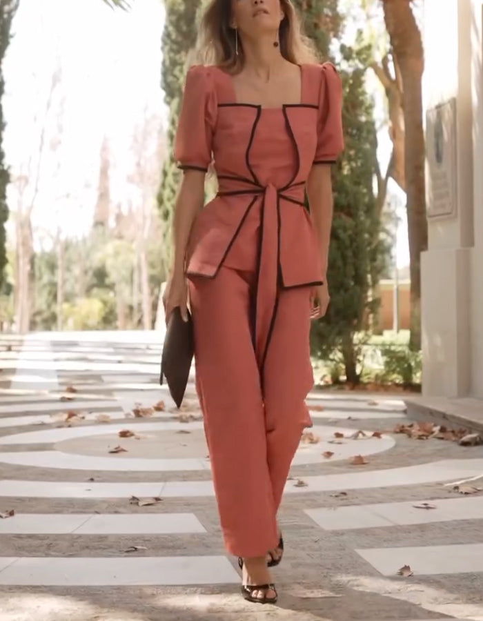 Chic Belt Comfy Suits