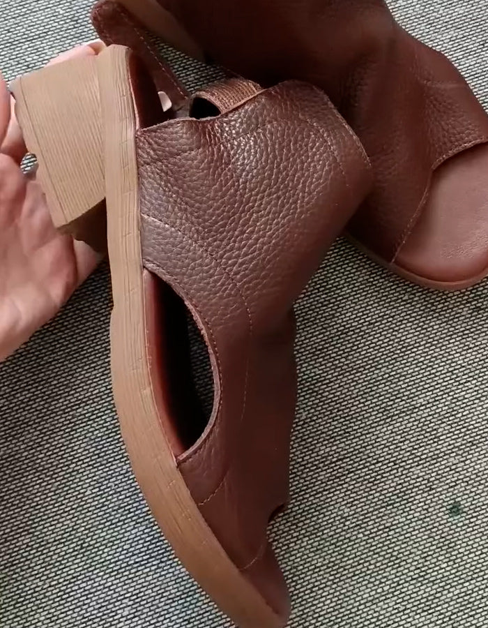 Soft Leather Velcro Sandals