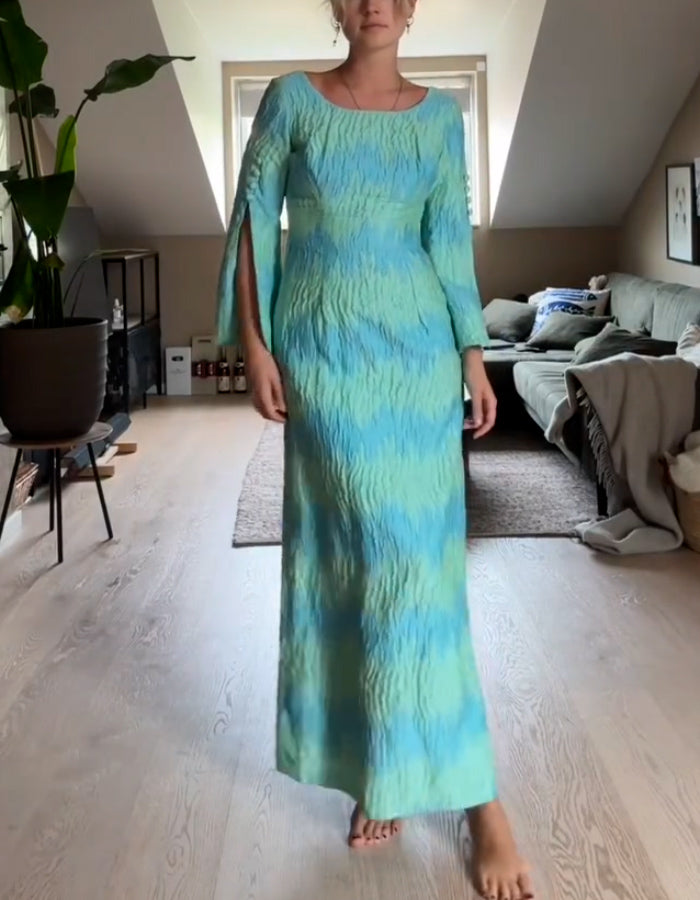 Chic Jacquard 3/4 Sleeves Dress