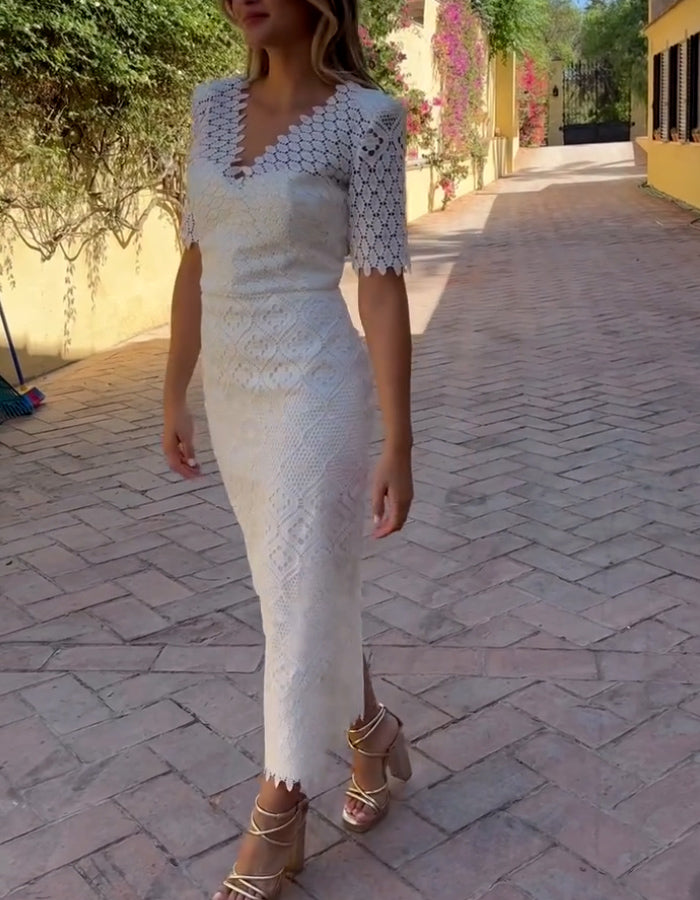 White Slim Dress