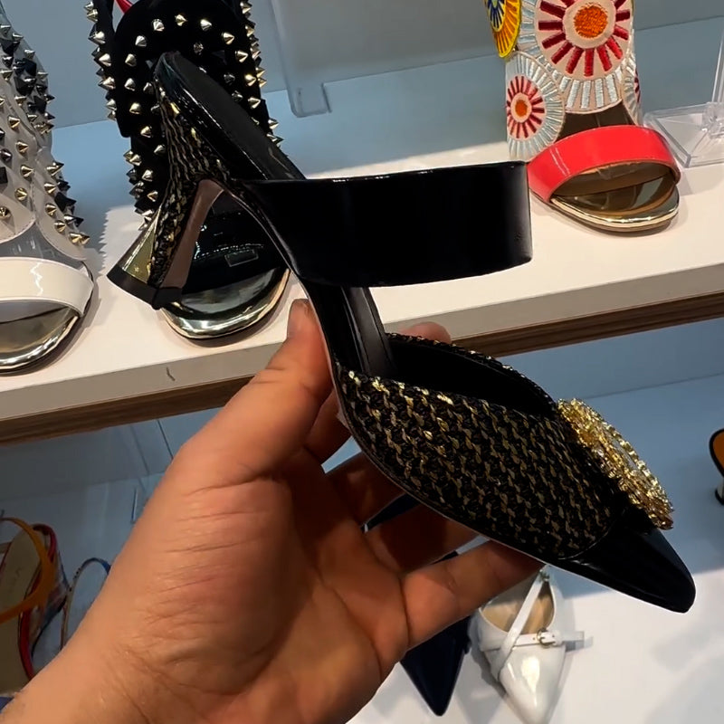 Point-Toe Stiletto Slippers