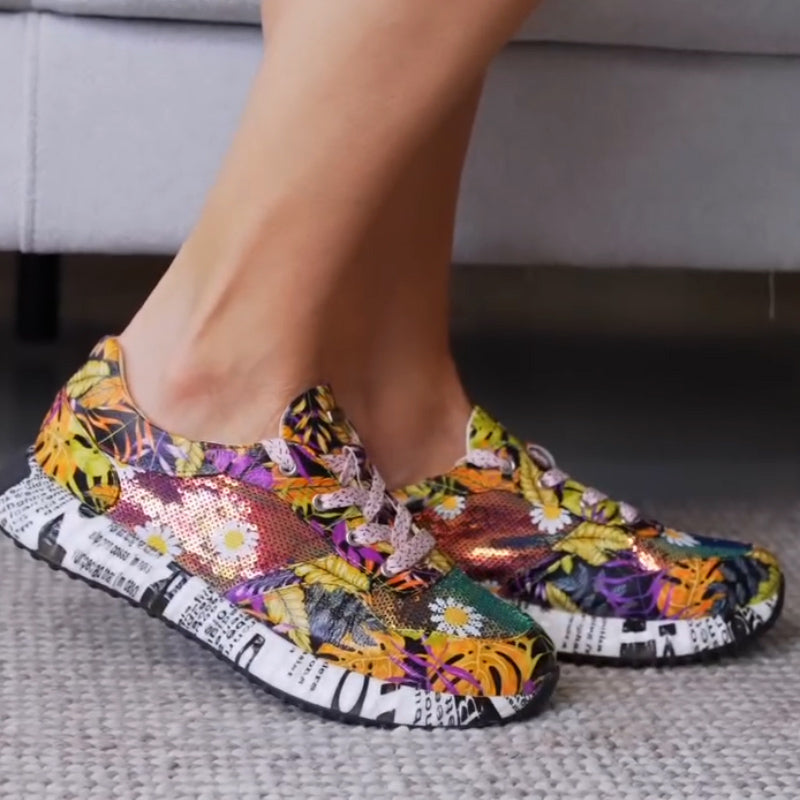 Tropical Print Sneakers