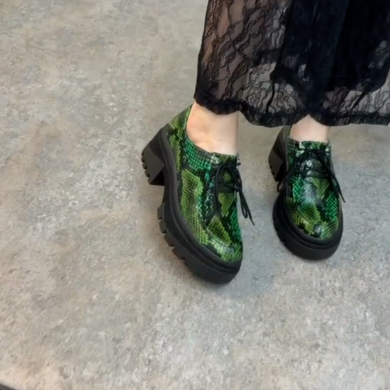 Green Print Shoes