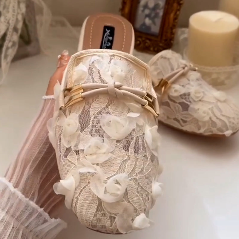 Lace Flat Slippers