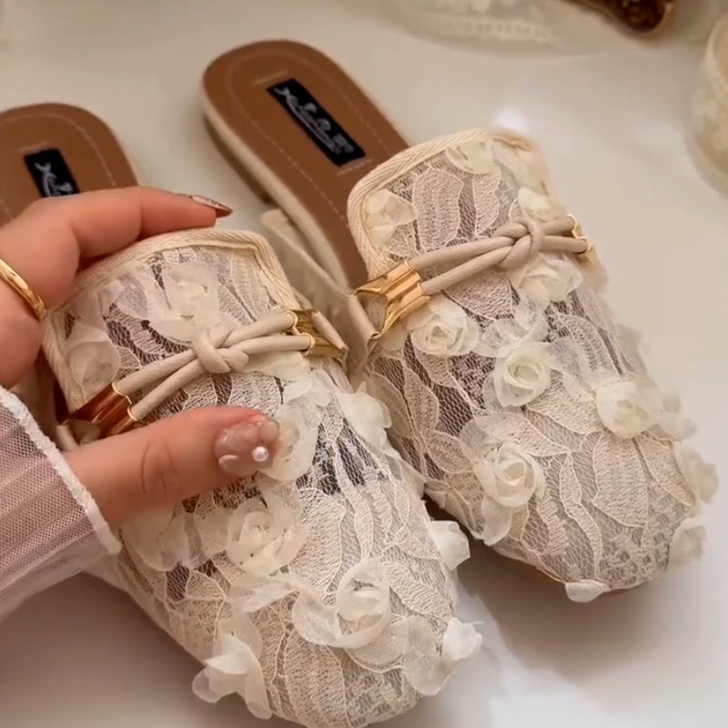 Lace Flat Slippers