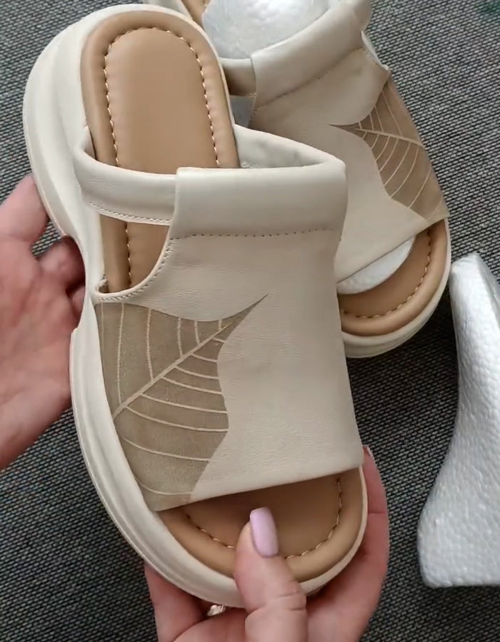 Leaves Soft Wedge Slippers