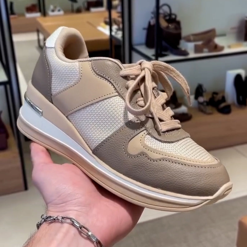 Khaki Wedge Sneakers