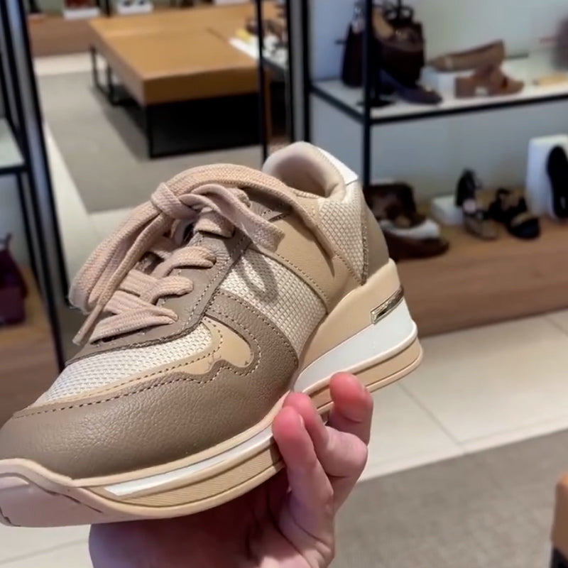 Khaki Wedge Sneakers