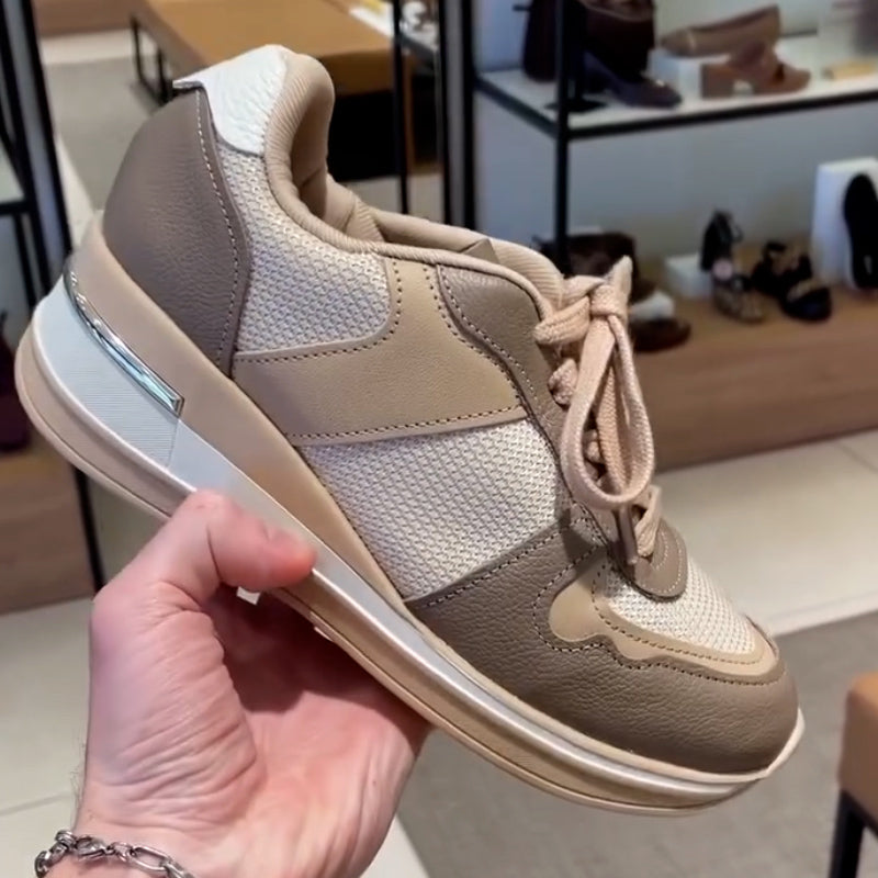 Khaki Wedge Sneakers