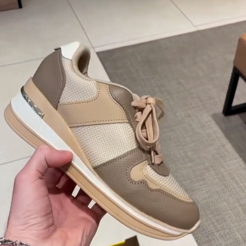 Khaki Wedge Sneakers