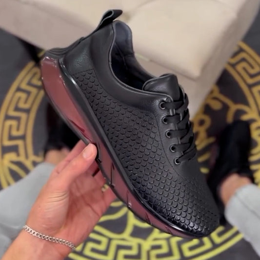 Black Air-Cushion Casual Sneakers